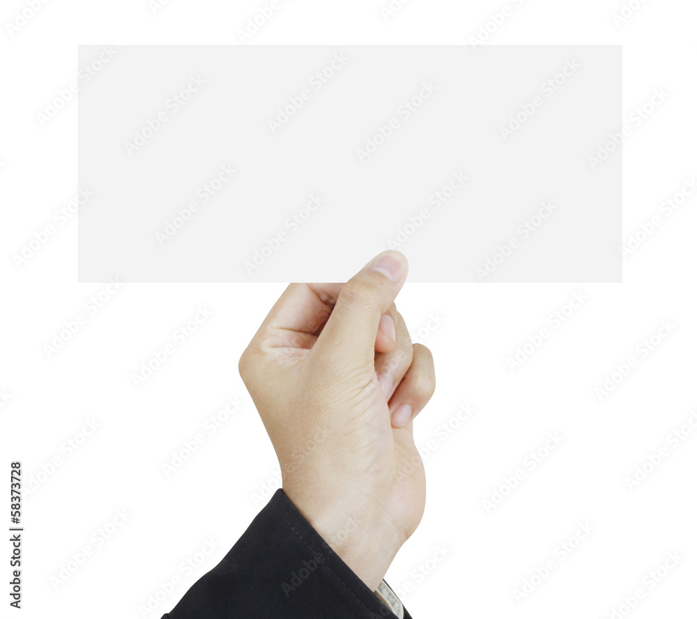 Fototapeta premium handing blank business card over