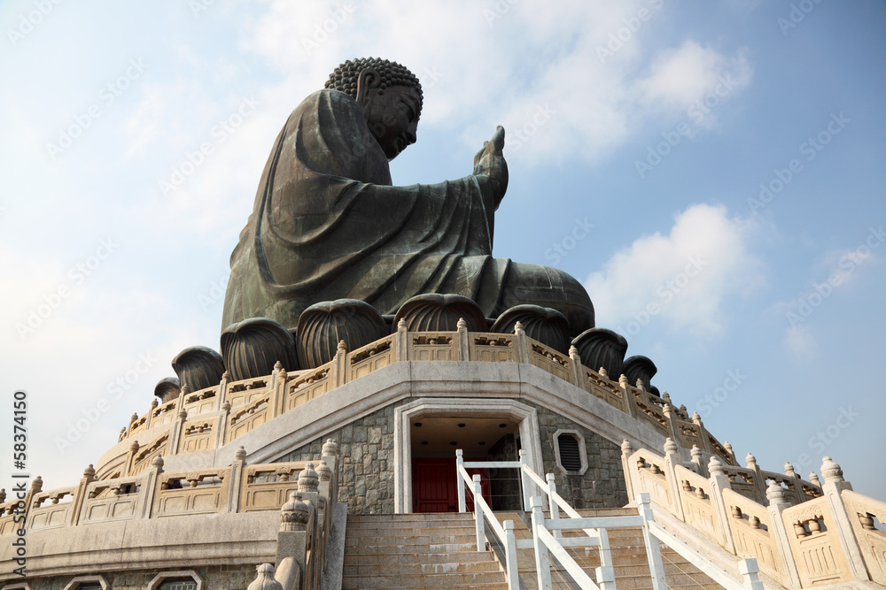 Large bronze statue of Tian Tan Buddha in Hong Kong