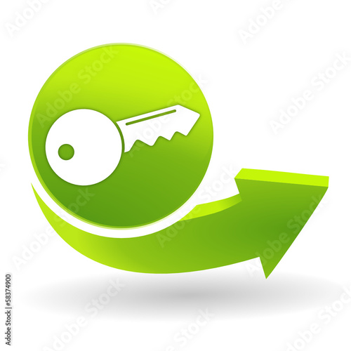 clé sur symbole vert