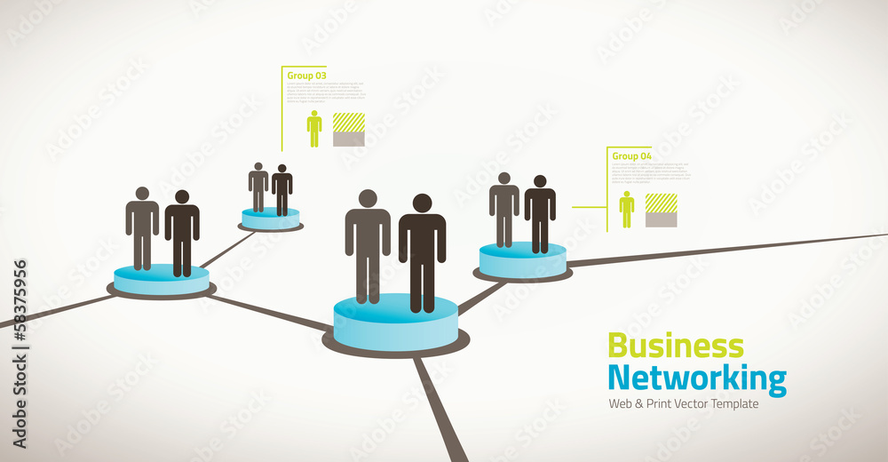 Obraz premium Business illustration of networking people