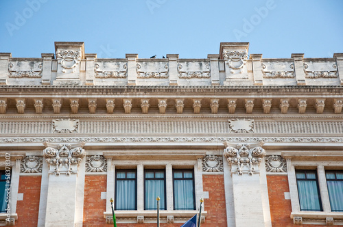 Detail of the Palazzo Montecitorio  Rome  Italy.
