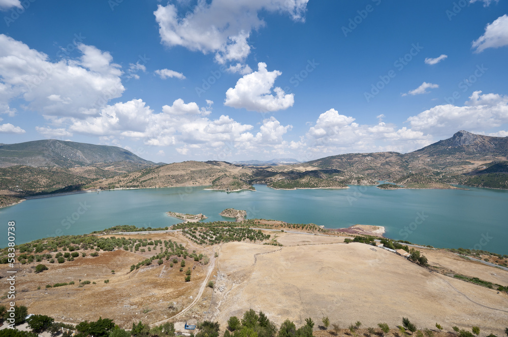 Views of Zahara Reservoir, Cadiz, Andalusia, Spain
