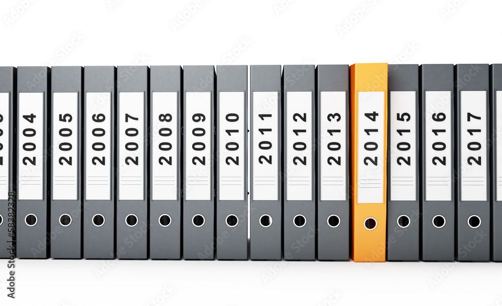 office folders, binder new year 2014 on a white background office folders, binder new year 2014 on a white background