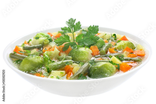 Delicious soup with fresh vegetables