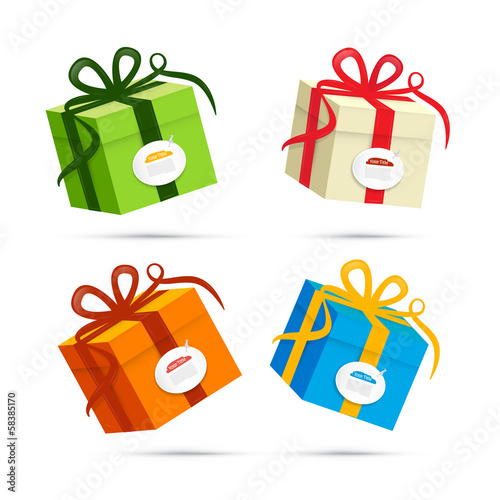 Vector Present Box, Gift Box Set