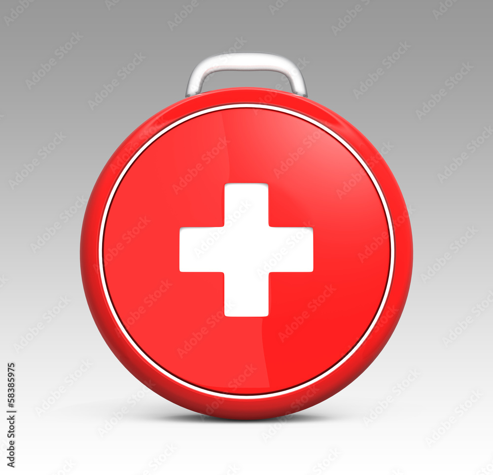 Obraz premium Red first aid kit in original design