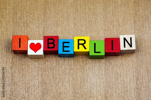 I Love Berlin, Germany - sign series for travel destinations and