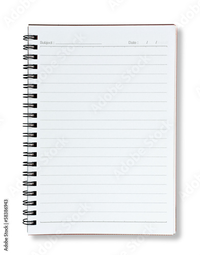 blank lined notebook