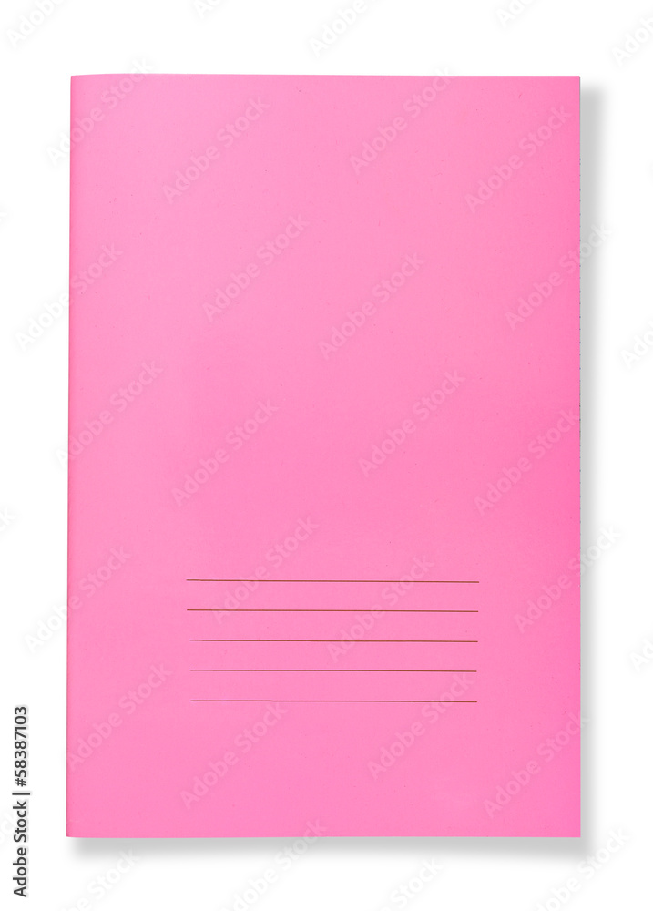 Pink notebook isolated on white background Pink notebook isolated on white background