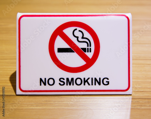 No Smoking Sign on the table.