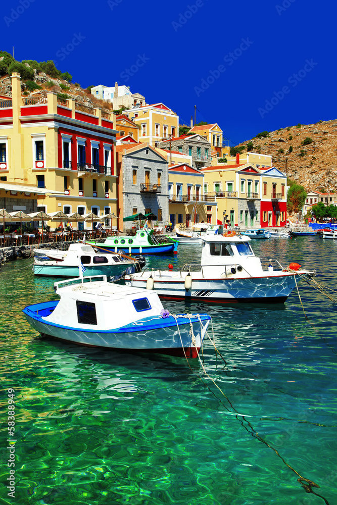 colorful Greece series Symi island, Dodecanes