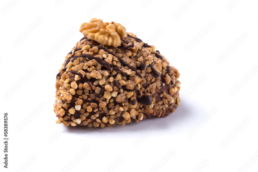 Handcrafted truffle isolated on white background