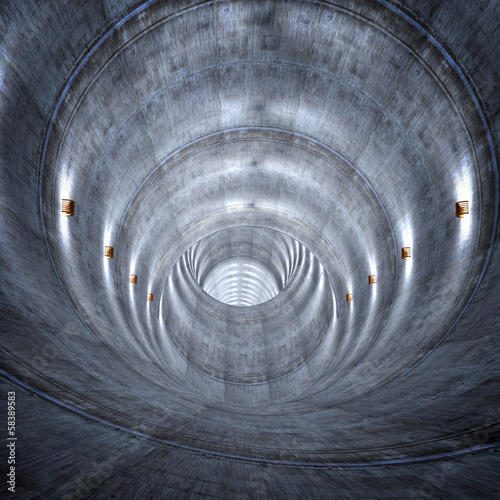 Carta da parati 3D Tunnel - Carta da parati concrete tunnel