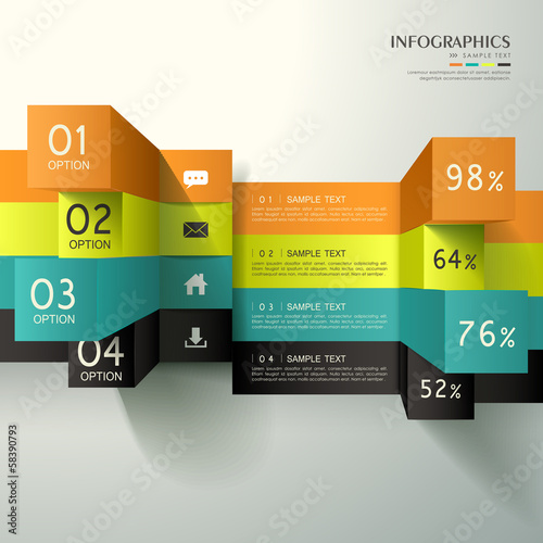 abstract 3d cube infographics