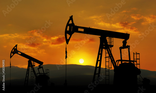 oil field and pump jack