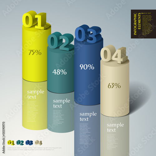 abstract 3d cylinder infographics
