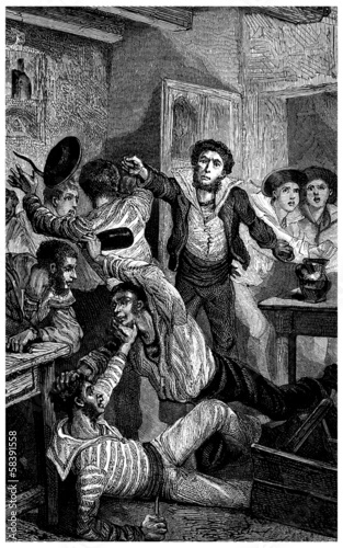 Sailors Mutiny - Bagarre de Marins - 19th century