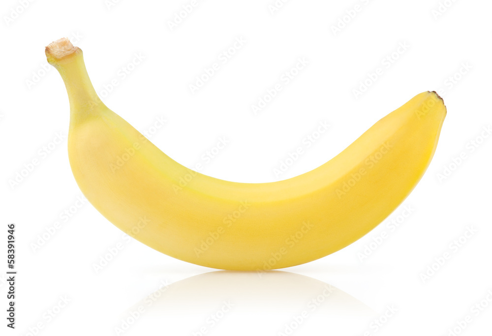 Ripe Yellow Banana Isolated on White Background