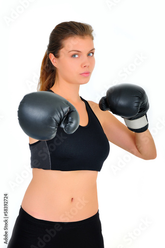 fit female with gloves fitness © Emir Jamak
