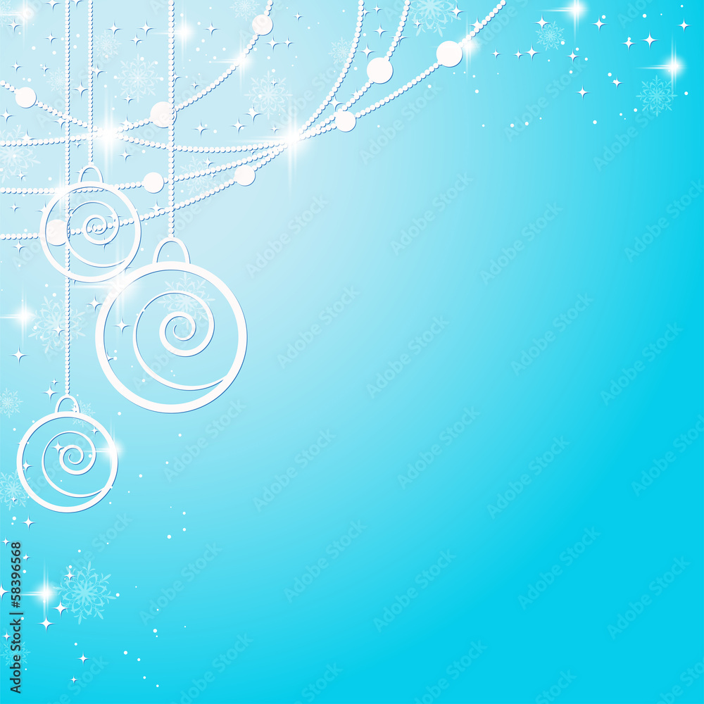 Christmas vector background with white balls