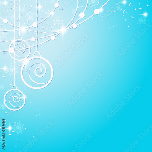 Christmas vector background with white balls