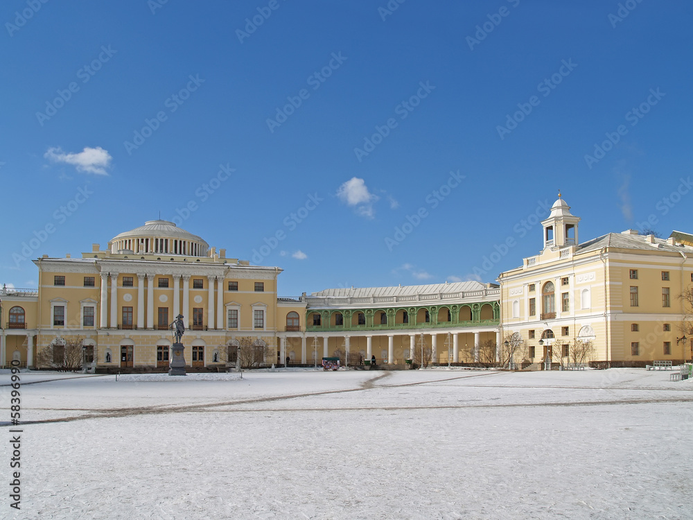 Pavlovsk. Panorama of the Big palace