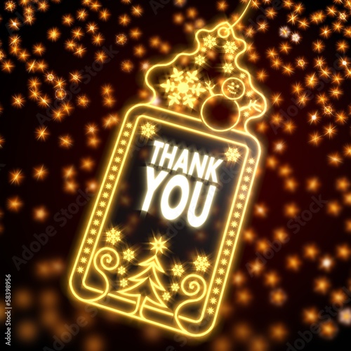noble christmas label with thank you symbol