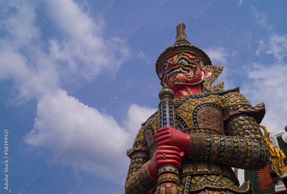 Giant at the temple in bangkok