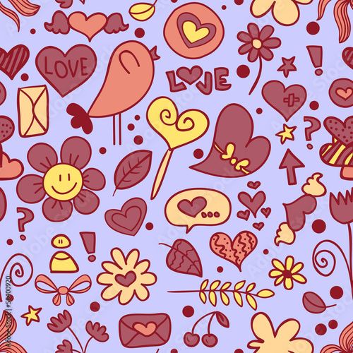 Cute doodles sweet seamless pattern