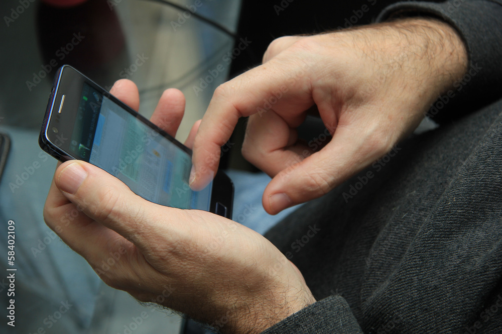Man with smartphone Man with smartphone