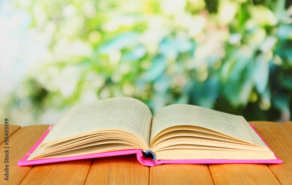 Opened book on bright background Opened book on bright background