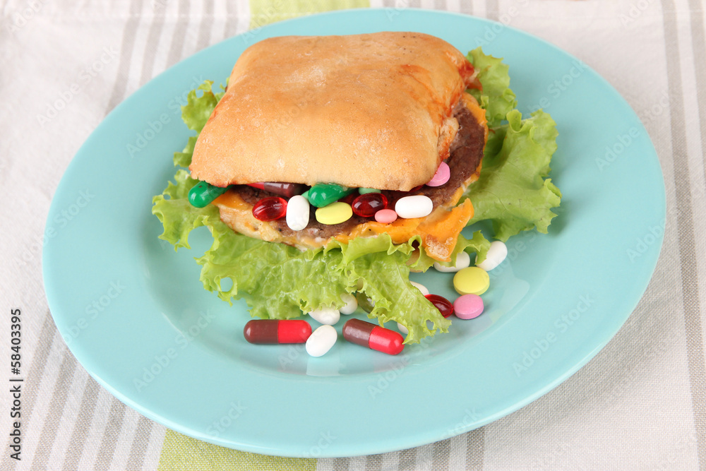 Conceptual image for nutritional care:assorted vitamins and Conceptual image for nutritional care:assorted vitamins and