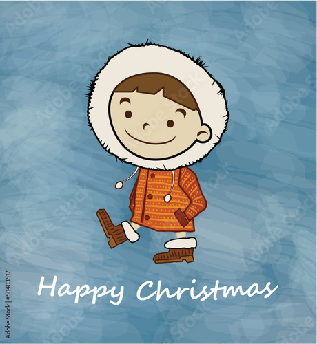 Winter boy Happy Christmas