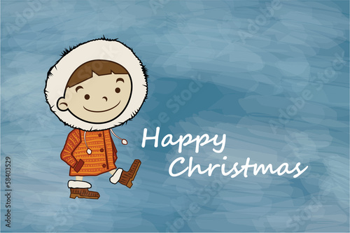 Winter boy Happy Christmas