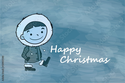 Winter boy Happy Christmas
