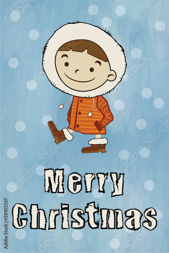 Winter boy Merry Christmas