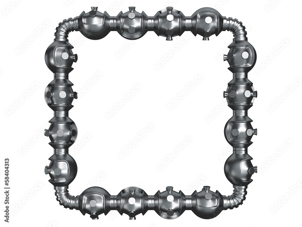 Obraz premium Futuristic modern frame on white. 3D render.