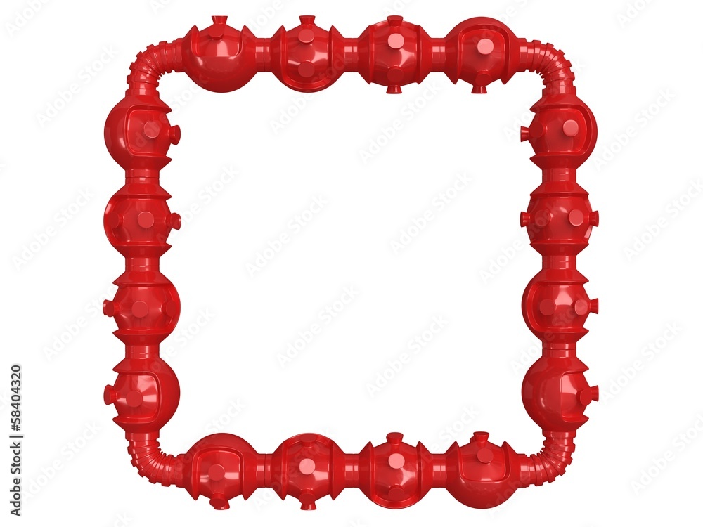 Obraz premium Futuristic modern frame on white. 3D render.