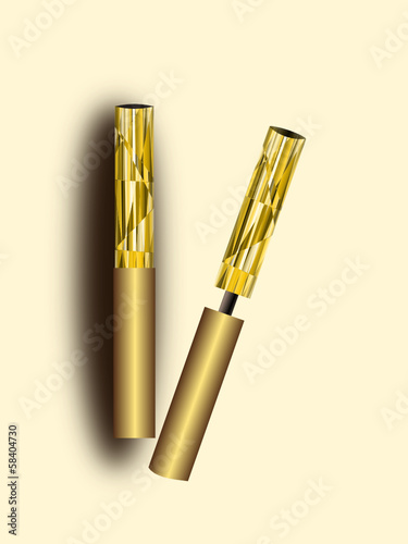 goldene Wimperntusche mit Mosaik-Verschluß