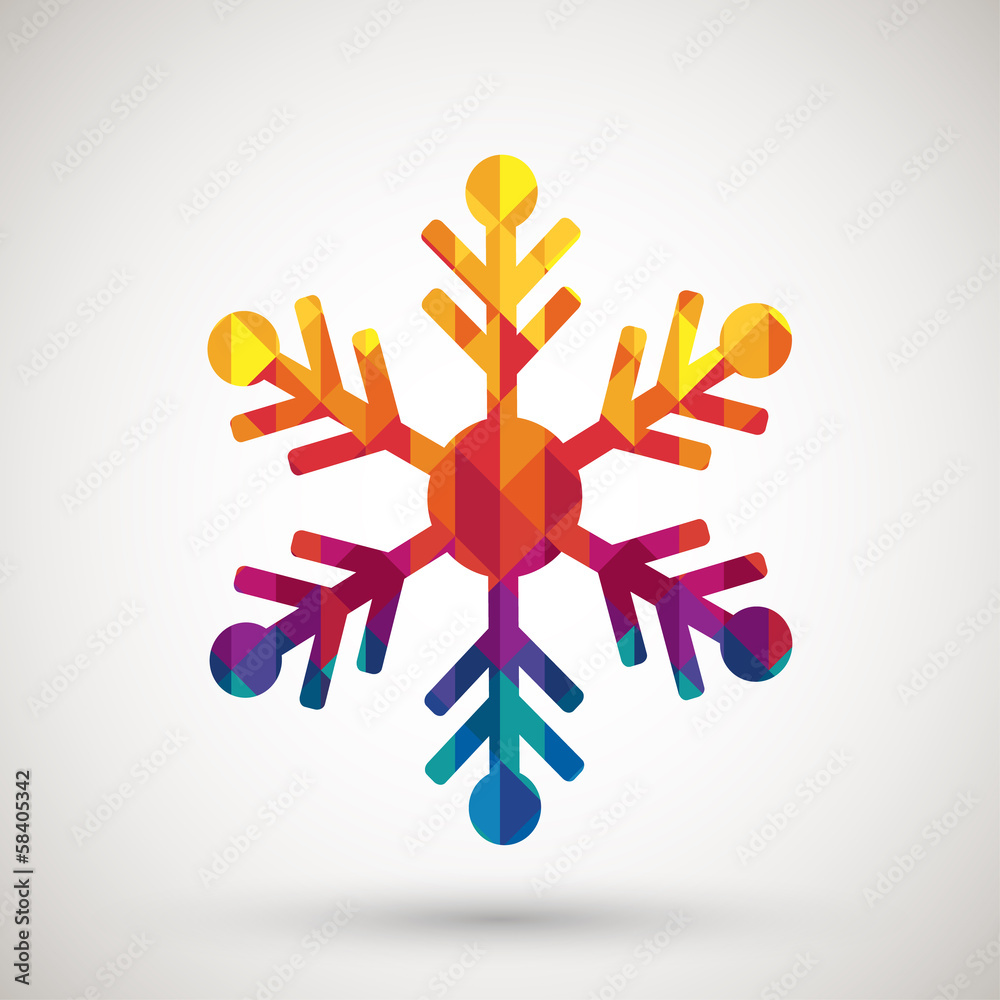 snowflake symbol with colorful diamond snowflake symbol with colorful diamond