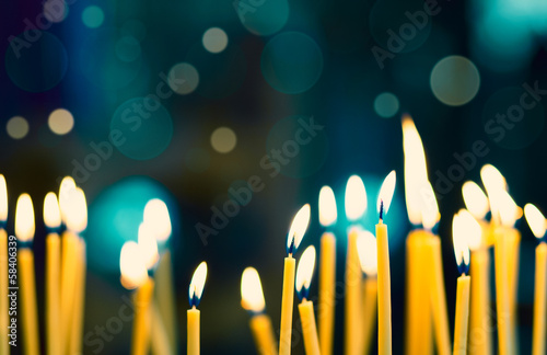 Church candles on the background bokeh