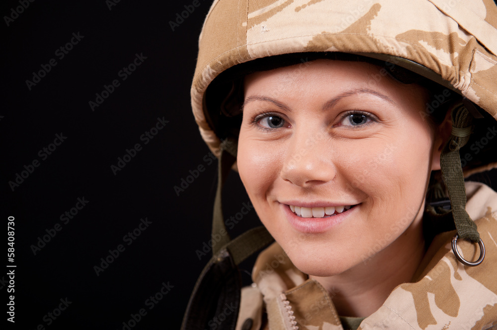 Smiling Army Girl Smiling Army Girl
