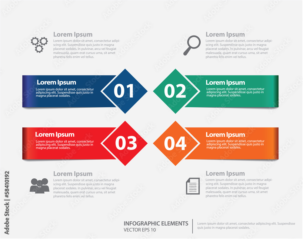 Fototapeta premium Info-graphic Elements with ribbon and square design