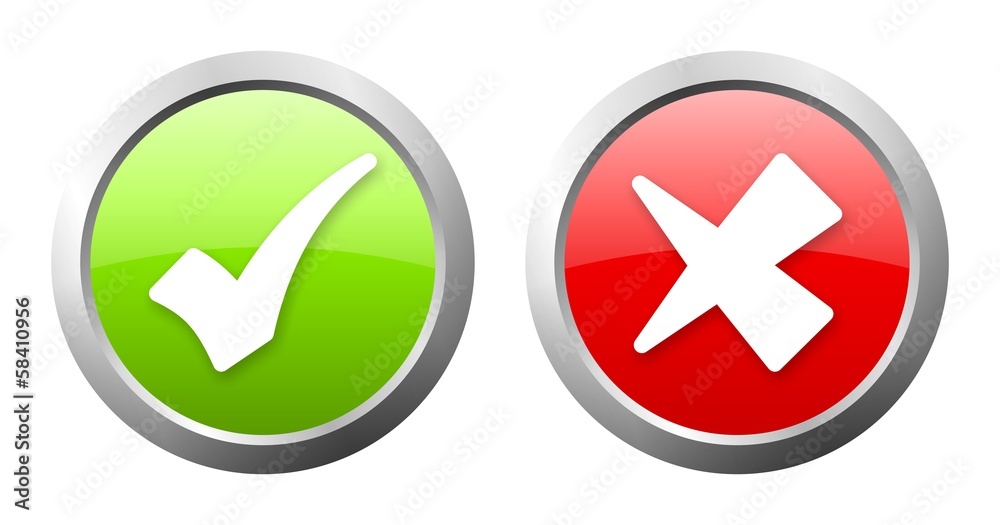 green and red check mark button green and red check mark button