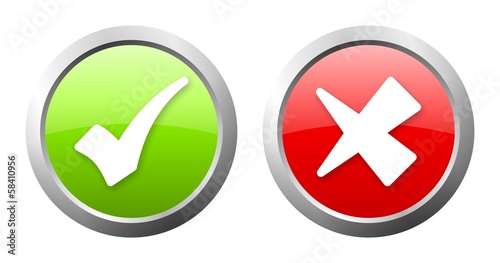 green and red check mark button