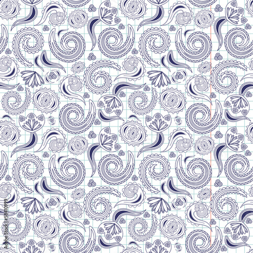 Floral hand-drawn seamless wallpaper