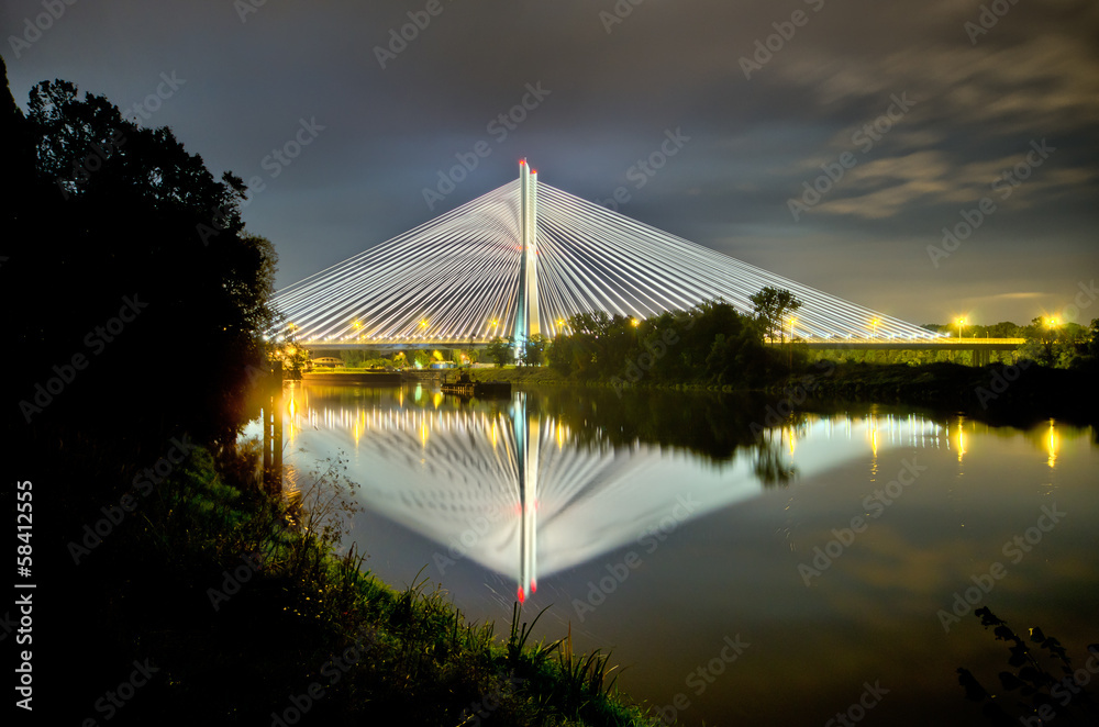 Redzinski bridge in Wroclaw, Poland - obrazy, fototapety, plakaty 