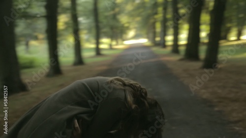 Stressed woman in the park