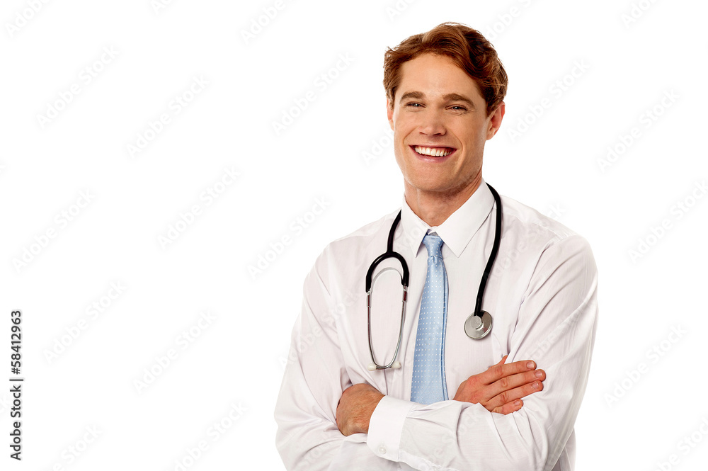 Young cheerful male doctor