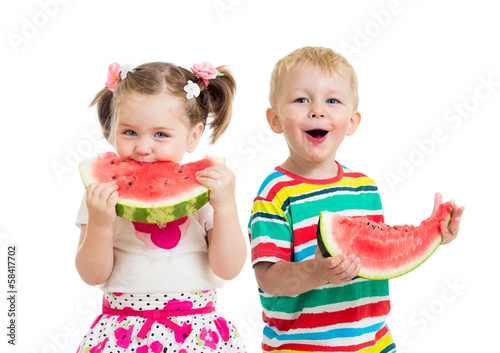 kids boy and girl eat water...
